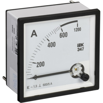 Амперметр аналоговый IEK IPA10-6-0600-E Э47 600/5А класс точности 1,5 72х72мм -