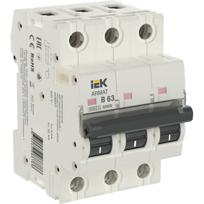 Автоматический выключатель IEK M06N 3P B 63А AR-M06N-3-B063