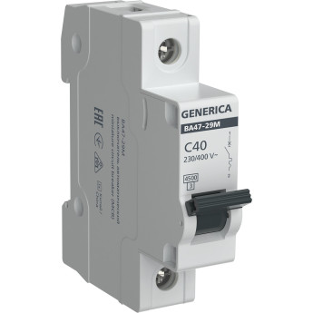 Автоматический выключатель IEK GENERICA ВА47-29М 1P 40А 4,5кА C