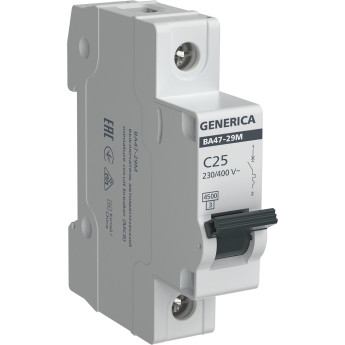 Автоматический выключатель IEK GENERICA ВА47-29М 1P 25А 4,5кА C