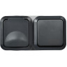 Блок розетка + выключатель горизонтальный IEK TORS 16А IP55 графит