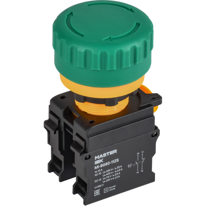 Кнопка IEK MASTER MI-BG60-11ZS-3-23-K06 
