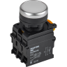 Кнопка с подсветкой IEK MASTER MI-BT60-11D-3-112-K01 d=22мм 1NO+1NC белая