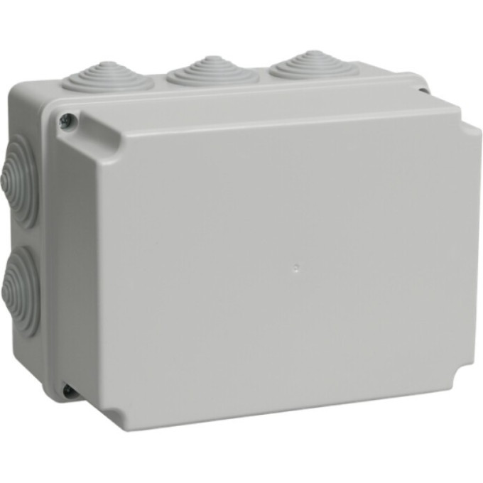 Коробка распаячная IEK КМ41246 для открытой проводки 190х140х120мм IP55 (RAL 7035, 10 гермовводов) - UKO10-190-140-120-K41-55