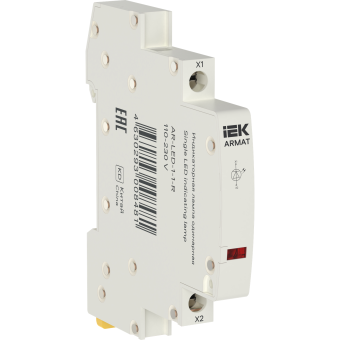 Лампа индикаторная одинарная IEK ARMAT AR-LED-1-1-R LED 110-230В AC красный