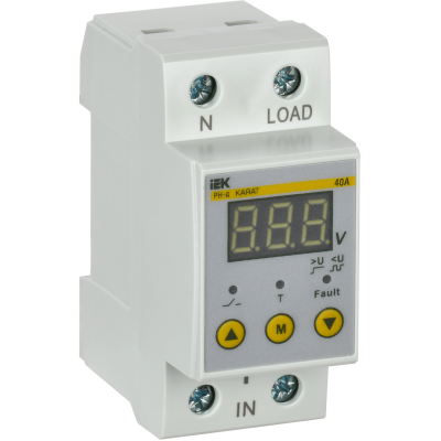 Однофазное реле напряжения IEK рн-д 36мм 40а IVR21-1-40