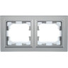Рамка 2-местная IEK BRITE IP44 РУ-2-БрА-44 алюминий - BR-M22-44-K47