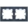 Рамка 2-местная IEK BRITE IP44 РУ-2-БрС-44 сталь - BR-M22-44-K46