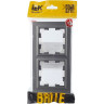 Рамка 2-местная IEK BRITE IP44 РУ-2-БрС-44 сталь - BR-M22-44-K46