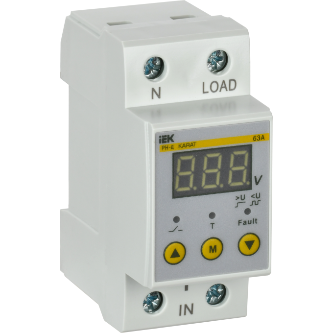 Реле напряжения РН-д 1-ф. 36мм 63А IVR21-1-63