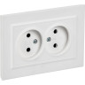 Розетка 2-местная IEK СП BRITE BR-R20-10-K91-F РС12-2-БрАБ 10А в сборе без заземл. без защ. шторок арктич. белая