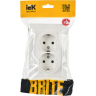 Розетка 2-местная с заземлением без защитных шторок IEK BRITE 16А в сборе РС12-3-БрБ белый - BR-R21-16-K01-F