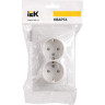 Розетка IEK ERK21-K01-16-DM 2-м СП Кварта РСш12-3-КБ 16А IP20 с заземл. защит. шторки бел.