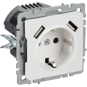 Розетка IEK BRITE BR-R14-16-U21-D21-K91