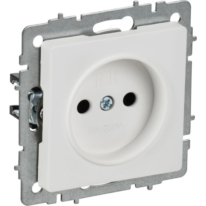 Розетка IEK BRITE BR-R10-10-K91 РС10-1-0-БрАБ 10А без заземл. без защ. шторок механизм арктич. белая