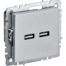Розетка IEK BRITE USB A+A 3.1А РЮ10-1-БрА