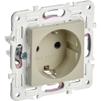 Розетка IEK SKANDY SK-R05B 16А с заземлением/без шторок, бежевый SK-R11-16-K10