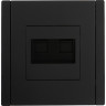 Розетка компьютерная 2-местная IEK FORTEPIANO RJ45 категория 5E FP133 черный FP-K20-1-K02