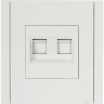 Розетка компьютерная 2-местная IEK FORTEPIANO RJ45 категория 5E FP233 белый FP-K20-1-K01