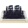Розетка компьютерная 2-местная IEK FORTEPIANO RJ45 категория 5E FP433 ваниль FP-K20-1-K10