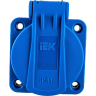 Розетка панельная IEK MAGNUM SCHUKO РП11-3 с крышкой, IP44, синий