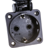 Розетка панельная IEK MAGNUM SCHUKO РП14-3 с крышкой IP54 черный - PSN71-016-3-2-54-K02