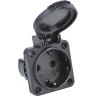 Розетка панельная IEK MAGNUM SCHUKO РП14-3 с крышкой IP54 черный - PSN71-016-3-2-54-K02