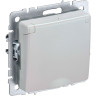 Розетка с заземлением с защитными шторками и крышкой IEK BRITE 16А IP44 РСбш10-3-44-БрЖ жемчуг