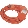 Шнур IEK УШ-01РВ с вилкой и розеткой 2P+PE/10м 3х1,0мм2 IP44 оранжевый - WUP10-10-K09-44