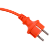 Шнур IEK УШ-01РВ с вилкой и розеткой 2P+PE/5м 3х1,0мм2 IP44 оранжевый - WUP10-05-K09-44