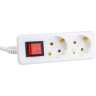 Удлинитель IEK У02К-выкл. 2 места 2P+PE/5м 3х1мм2 16А/250В - WYP10-16-02-05-ZK-N