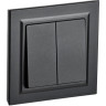 Выключатель 2-кл. IEK BRITE ВСР10-2-0-БрЧ 10А в сборе черный BR-V20-0-10-K02-F