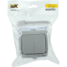 Выключатель 2-клавишный для открытой установки IEK ВС-20-2-0-А 10А IP54 AQUATIC - EVA20-K03-10-54