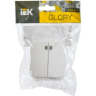 Выключатель 2-клавишный для открытой установки с индикацией IEK GLORY ВС20-2-1-ХБ 10А белый - EVH21-K01-10