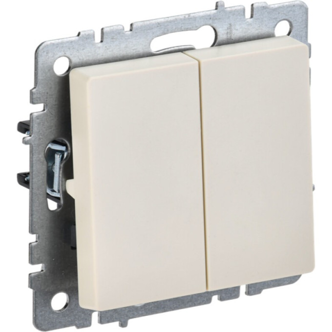 Выключатель 2-клавишный IEK BRITE 10А ВС10-2-0-БрКр бежевый - BR-V20-0-10-K10