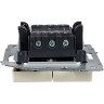 Выключатель 2-клавишный проходной IEK BRITE 10А ВС10-2-6-БрКр бежевый - BR-V22-0-10-K10