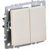 Выключатель 2-клавишный проходной IEK BRITE 10А ВС10-2-6-БрКр бежевый - BR-V22-0-10-K10