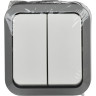 Выключатель двухклавишный IEK TORS 10А IP55 белый
