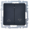 Выключатель жалюзи IEK BRITE 10А ВС10-1-5-БрГ графит