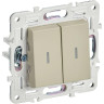 Выключатель проходной 2-клавишный IEK SKANDY 10А SK-V10B с индикацией бежевый SK-V22-1-10-K10